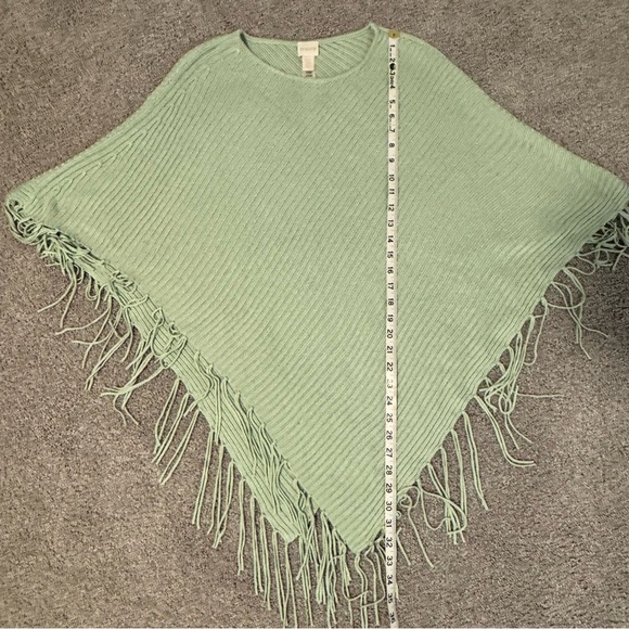 Chico’s Poncho Sweater Poncho Sage Green One Size - Picture 9 of 9